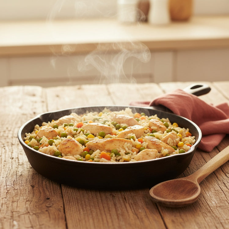 álarita skillet entrée — chicken and rice with vegetables
